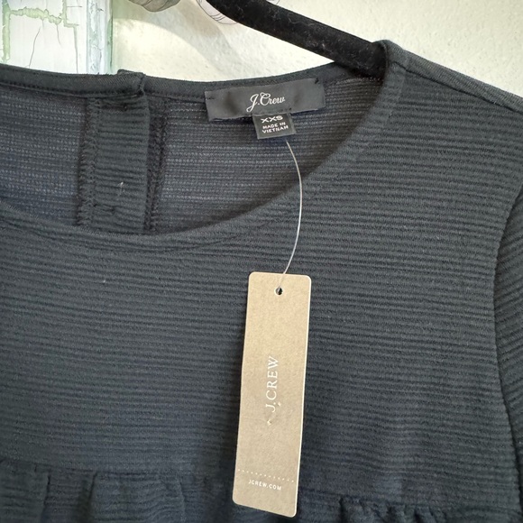 J.Crew Black Textured Peplum Top Women’s XXS NWT - Picture 2 of 5